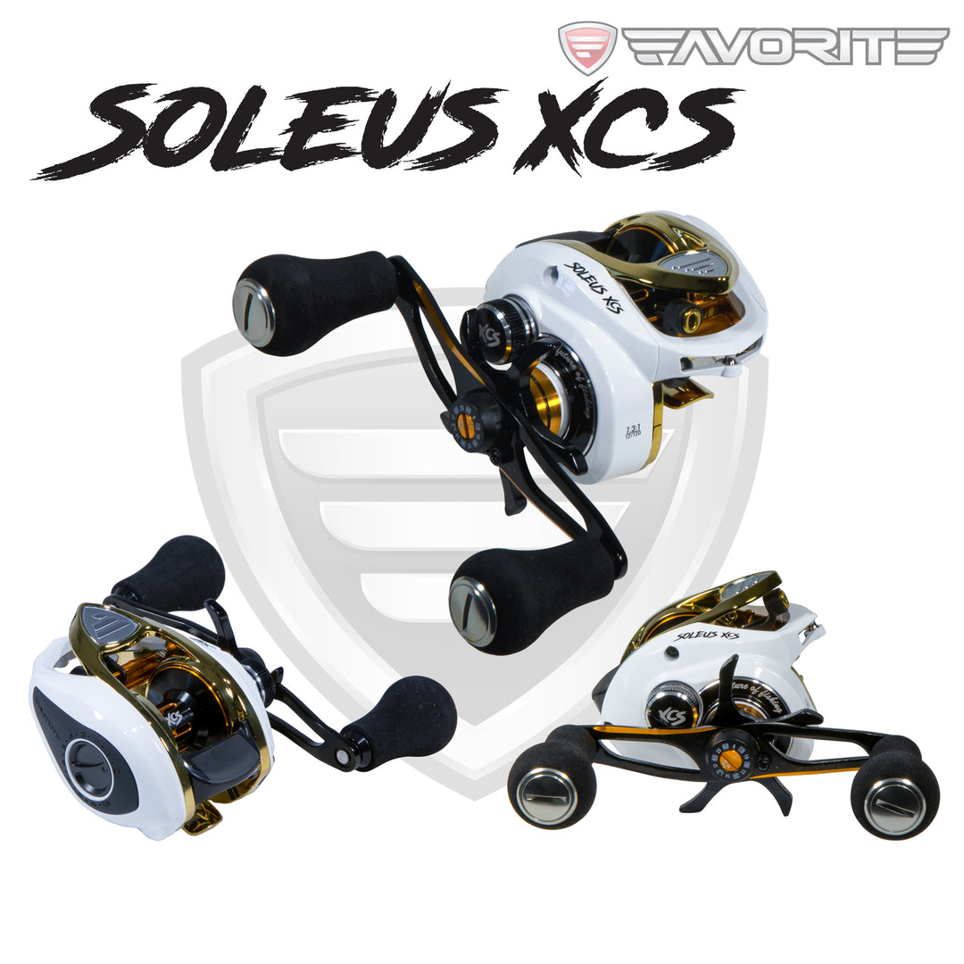 baitcasting reels on amazon Soleus XCS Casting Reel White/Gold / 8.1:1 / Left