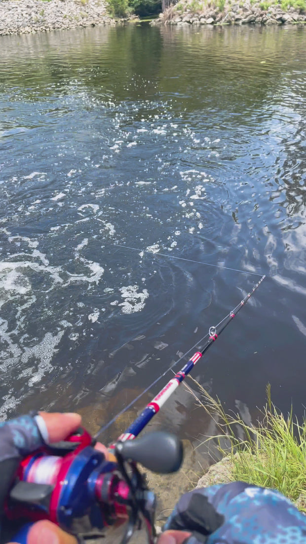 7′ Red/White/Blue Spinning Rod – Not My Fault Fishing Rods