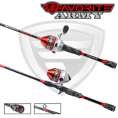 Favorite Army Spincast Combo, 2pc Favorite Fishing