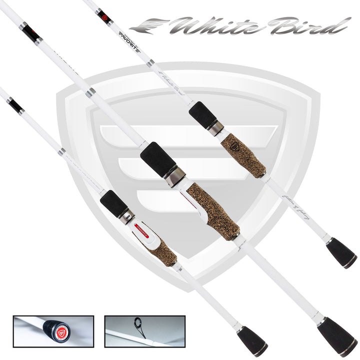 favorite white bird spinning rod combo Fishing 7 ft. 3 in. FNF Colors:Pink Core Biscuit Hand Made Beach seine/ Material__ALUMINUM / GRAPHITE durable product that can’t