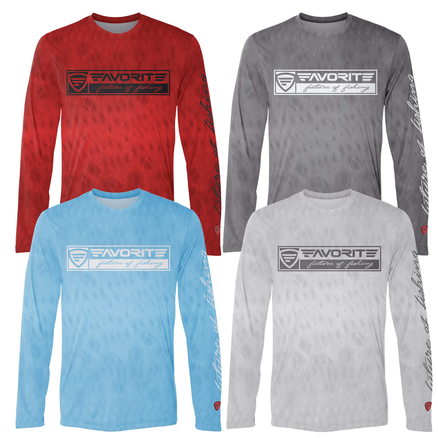Favorite Fishing Performance Long Sleeve Scalz T-Shirt Red - Size - S