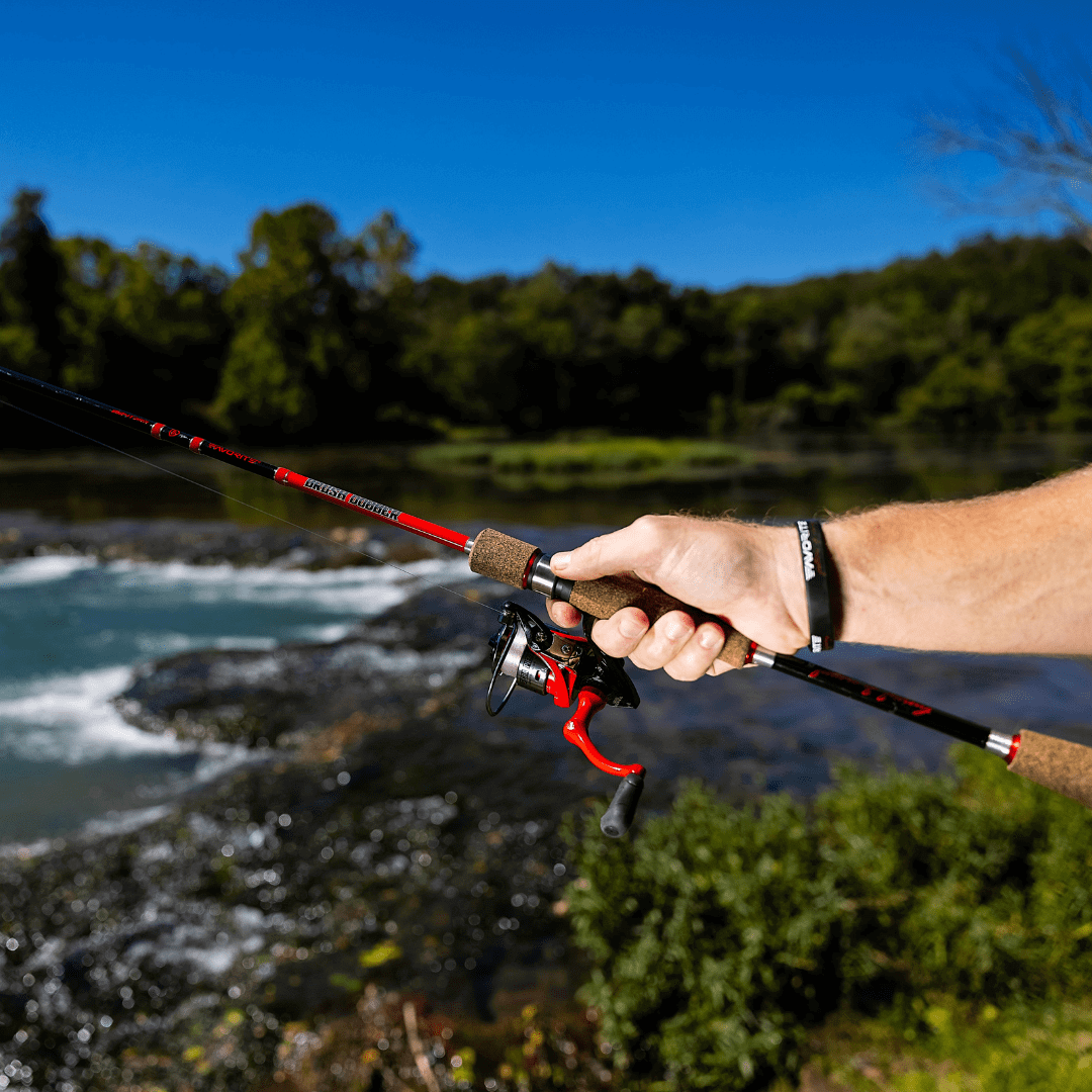 Fishing rod. Feeder spinning. The fishing reels is mounted on a fishing rod  for catching bream, carp, roach and other peaceful fish. Stock Photo